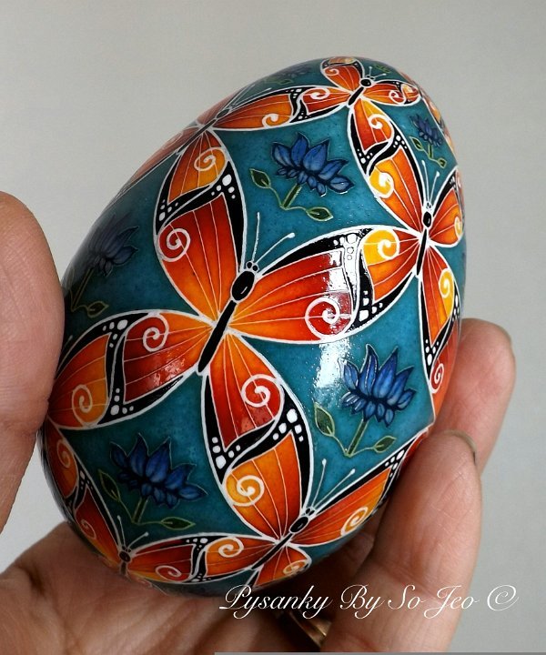 Butterflies II Ukrainian Easter Egg Pysanky By So Jeo